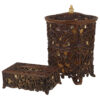 Plastic Waste Basket & Tissue Box Set - Chic Floral Design