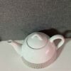 Porcelain Serving Teapot Silver Greek Key Design No1