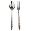 Spoon and Fork Flatware Set Golden Design 12 Pcs Model Linear