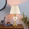 Classic Urn-Shaped Metal Table Lamp with Tapered Fabric Shade