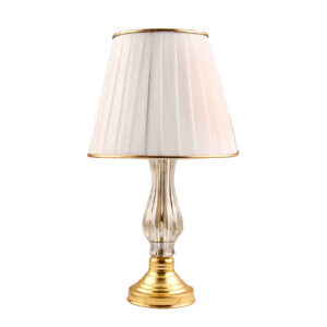 Accent Table Lamp with Fabric Tapered Lampshade Elis