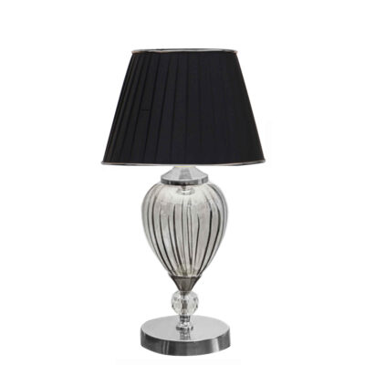 Classic Vase-Shaped Metal Table Lamp with Tapered Fabric Shade