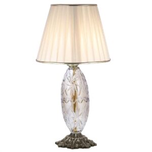 Accent Table Lamp with Fabric Tapered Lampshade Nasim