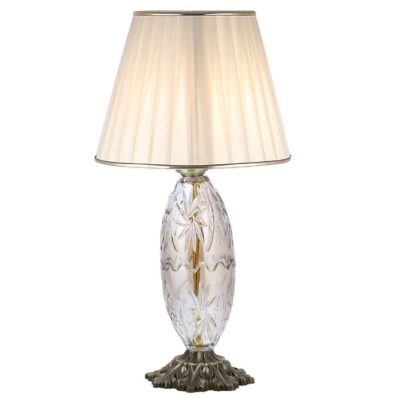 Classic Urn-Shaped Metal Table Lamp with Tapered Fabric Shade