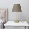 Classic Columnar Metal Table Lamp with Tapered Fabric Shade