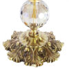 Classic Stacked Spherical Crystal Table Lamp with Tapered Fabric Shade