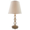Classic Stacked Spherical Crystal Table Lamp with Tapered Fabric Shade