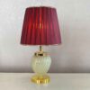 Classic Vase-Shaped Metal Table Lamp with Tapered Fabric Shade