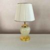Classic Vase-Shaped Metal Table Lamp with Tapered Fabric Shade