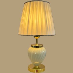 Accent Table Lamp with Fabric Tapered Lampshade Sarina
