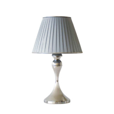 Classic Urn-Shaped Metal Table Lamp with Tapered Fabric Shade