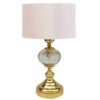 Minimalist Urn-Shaped Metal Table Lamp with Fabric Drum Shade