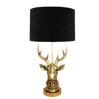 Figurative Deer Sculptural Novelty Table Lamp with Tapered Shade