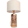Minimalist Cylindrical Metal Table Lamp with Fabric Drum Shade