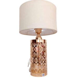 Accent Table Lamp with Fabric Drum Lampshade Laser