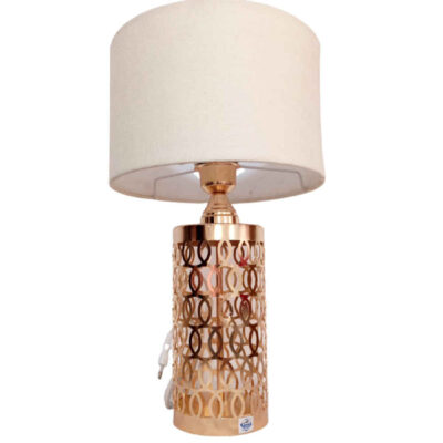 Minimalist Cylindrical Metal Table Lamp with Fabric Drum Shade
