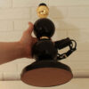 Minimalist Stacked Spherical Metal Table Lamp with Fabric Drum Shade