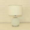 Minimalist Spherical Metal Table Lamp with Fabric Drum Shade