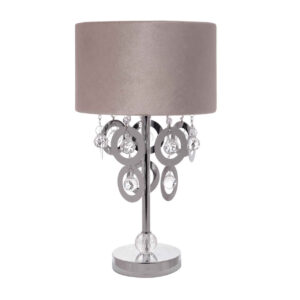 Minimalist Cylindrical Metal Table Lamp with Drum Shade & Crystal Ball