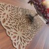 Table Runner Faux Leather with Chic Glitter Design