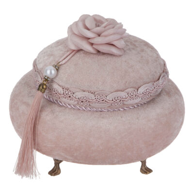 Velvet Jewelry Box With Flower Handle Model Chic