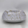 White Melamine Dinnerware Bowl Set, Dishwasher Safe - Model Marble (Set of 6)