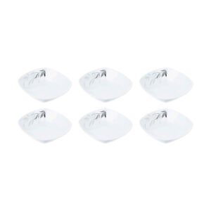White Melamine Dinnerware Bowl Set, Dishwasher Safe – Model Kasra (Set of 6)