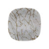 White Melamine Dinnerware Bowl Set, Square Shape - Marble Design (Set of 6)