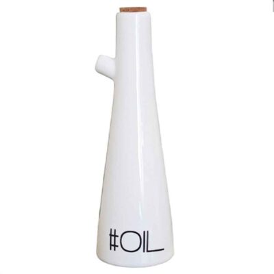 White Porcelain Oil Dispenser Bottle Practical for Everyday Cooking