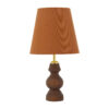 Handcrafted Minimalist Urn-Shaped Wooden Table Lamp with Tapered Shade