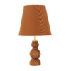 Handcrafted Minimalist Urn-Shaped Wooden Table Lamp with Tapered Shade