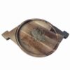 Minimalist Round Wooden Serving Tray with Handle - Model Golnaz