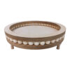Minimalist Round Wooden Serving Tray with Base - Hosting & Serving Tray