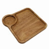 Minimalist Square Wooden Serving Tray - 2-Section Snack Tray