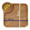 Minimalist Square Wooden Serving Tray - 2-Section Snack Tray