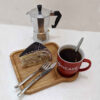 Minimalist Square Wooden Serving Tray - 2-Section Snack Tray