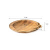 Minimalist Round Wooden Serving Tray - Golden Border & Floral Design
