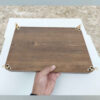 Minimalist Rectangular Wooden Serving Tray - Golden Steel Deer Centerpiece