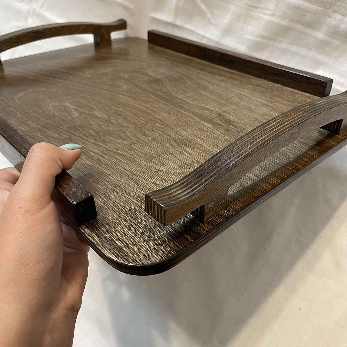 Minimalist Rectangular Wooden Serving Tray with Handle – Model Rima