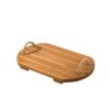 Minimalist Rectangular Wooden Serving Tray - Hemp Handle Model Ange