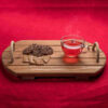 Minimalist Rectangular Wooden Serving Tray - Hemp Handle Model Ange