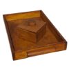 Traditional Rectangular Wooden Serving Tray - Handle & Sugar Bowl Set