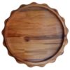 Rustic Round Wooden Serving Tray - Bordered Design Tray