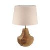 Minimalist Urn-Shaped Wooden Table Lamp – Fabric Shade Accent Light