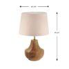 Minimalist Urn-Shaped Wooden Table Lamp – Fabric Shade Accent Light
