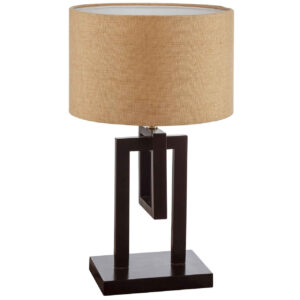 Accent Wooden Table Lamp With Fabric Lampshade Nour