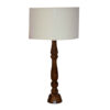 Traditional Artistic Wooden Table Lamp with White Fabric Shade
