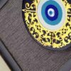 Framed Persian Marquetry Calligraphy Wood Art Evil Eye