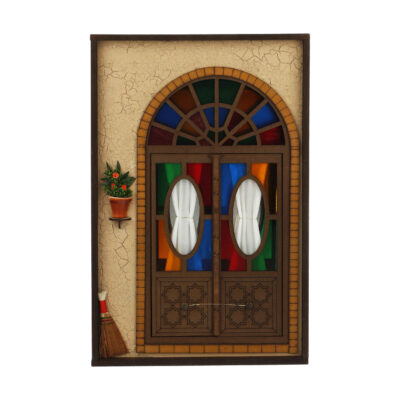 Handcrafted Persian Wooden Wall Key Holder with Traditional Cottage Design