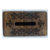 Wooden Waste Basket & Tissue Box Set - Floral Pattern